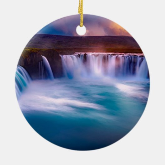 Godafoss, IJslandse waterval Keramisch Ornament (Achterkant)