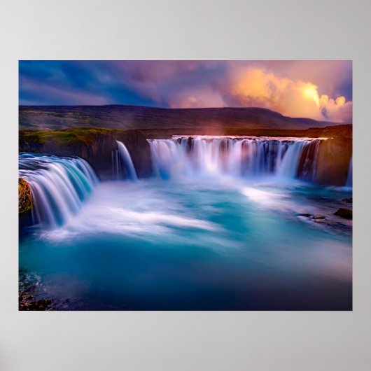 Godafoss, IJslandse waterval Poster (Voorkant)