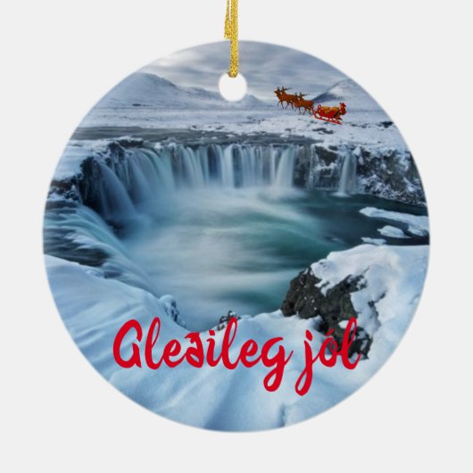 Goðafoss Panoramic Christmas Ornament (Achterkant)