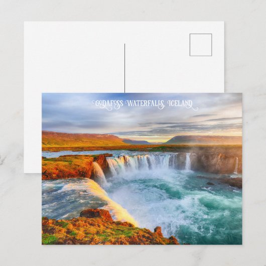 Godafoss Waterfall, IJsland Briefkaart (Voorkant / Achterkant)
