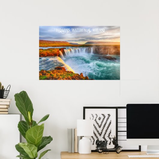 Godafoss Waterfall, IJsland Poster (Thuiskantoor)
