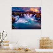 Godafoss Waterfall IJsland Poster (Keuken)