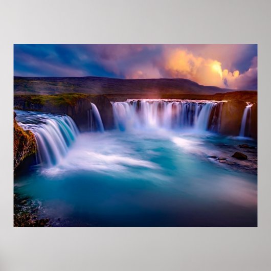 Godafoss Waterfall IJsland Poster (Voorkant)
