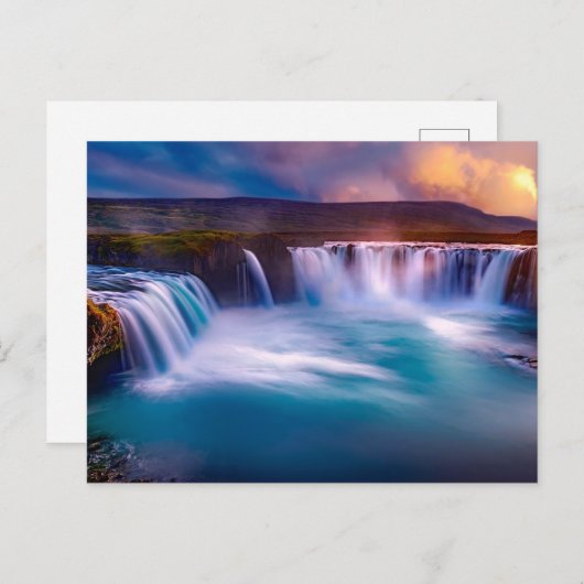 Godafoss Waterfall, IJsland prachtig landschap Briefkaart (Voorkant / Achterkant)