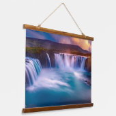 Godafoss Waterfall, IJsland prachtig landschap Hangend Wandkleed (Gebogen)