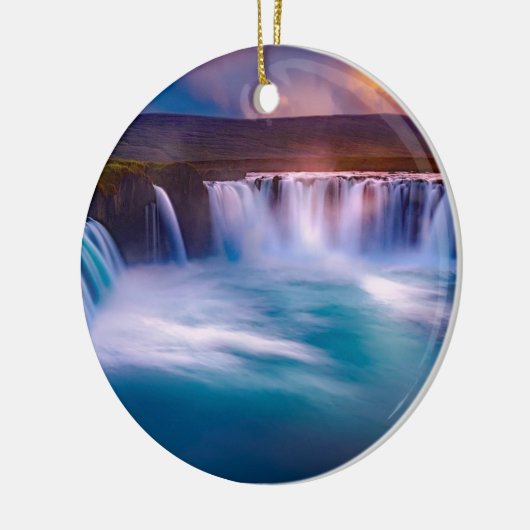 Godafoss Waterfall, IJsland prachtig landschap Keramisch Ornament (Links)