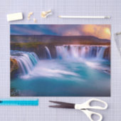 Godafoss Waterfall, IJsland prachtig landschap Tissuepapier (Craft)