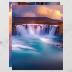 Goðafoss Waterfall IJsland Scrapbook Paper