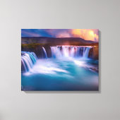 Godafoss Waterfall IJsland Stretched Canvas Print (Voorkant)