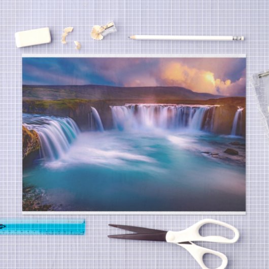Goðafoss Waterfall IJslands Tissue Paper Tissuepapier (Craft)