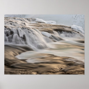 Godafoss waterfall, winter, IJsland 3 Poster