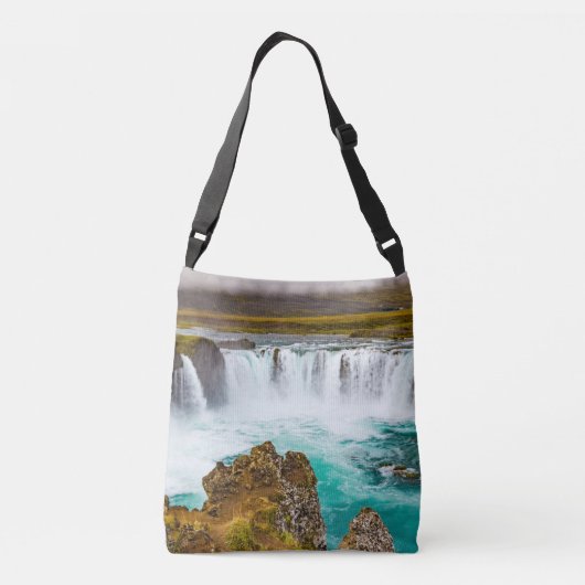 Godafoss waterval, IJsland Crossbody Tas (Achterkant)