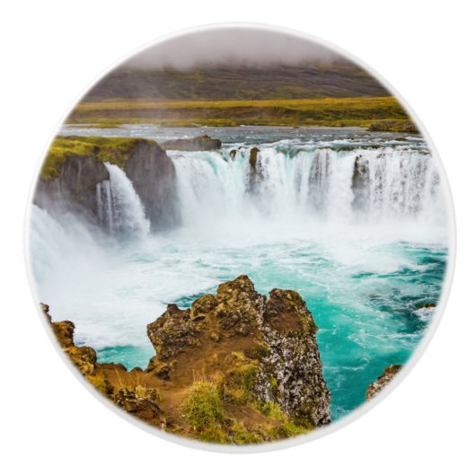 Godafoss waterval, IJsland Keramische Knop