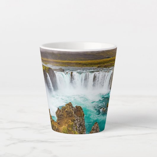 Godafoss waterval, IJsland Latte Mok (Voorkant)