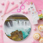 Godafoss waterval, IJsland Papieren Bordje (Feest)