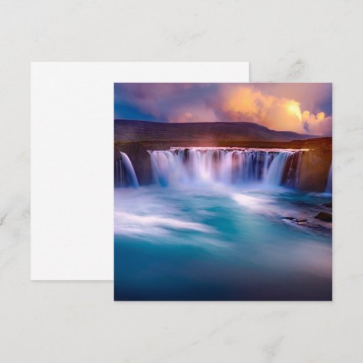 Goðafoss Waterval IJsland Plat Kaart (Voorkant / Achterkant)