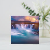 Goðafoss Waterval IJsland Plat Kaart (Staand voorkant)