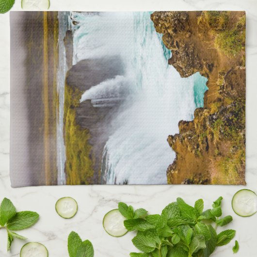Godafoss waterval, IJsland Theedoek (Gevouwen)