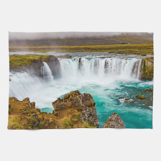 Godafoss waterval, IJsland Theedoek (Horizontaal)