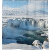 Godafoss Waterval Landschap Douchegordijn (Voorkant)