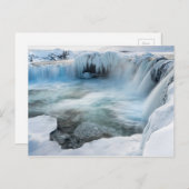Godafoss waterval, winter, IJsland 2 Briefkaart (Voorkant / Achterkant)