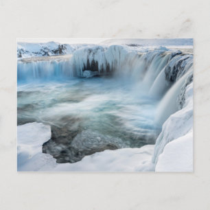 Godafoss-waterval, winter, IJsland 2 Briefkaart
