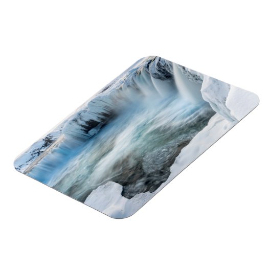 Godafoss waterval, winter, IJsland 2 Magneet (Linkerzijde)