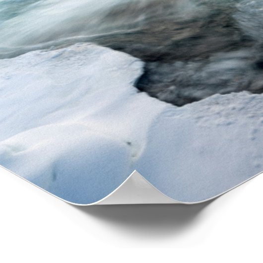 Godafoss waterval, winter, IJsland 2 Poster (Hoek)