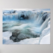 Godafoss waterval, winter, IJsland 2 Poster (Voorkant)