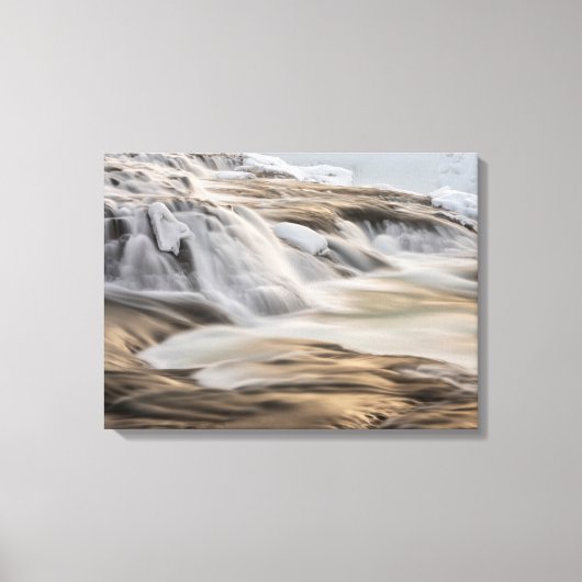 Godafoss-waterval, winter, IJsland 3 Canvas Afdruk (Voorkant)