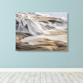 Godafoss-waterval, winter, IJsland 3 Canvas Afdruk (Insitu (Houten vloer))