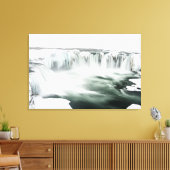 Godafoss-waterval, winter, IJsland 4 Canvas Afdruk (Insitu (Woonkamer))