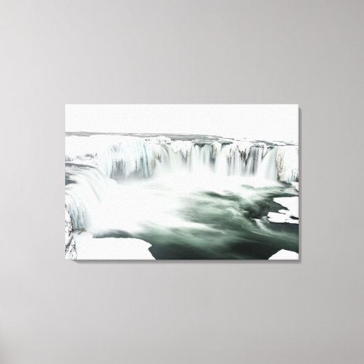 Godafoss-waterval, winter, IJsland 4 Canvas Afdruk (Voorkant)