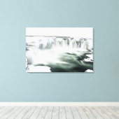 Godafoss-waterval, winter, IJsland 4 Canvas Afdruk (Insitu (Houten vloer))