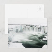 Godafoss waterval, winter, IJsland Briefkaart (Voorkant / Achterkant)