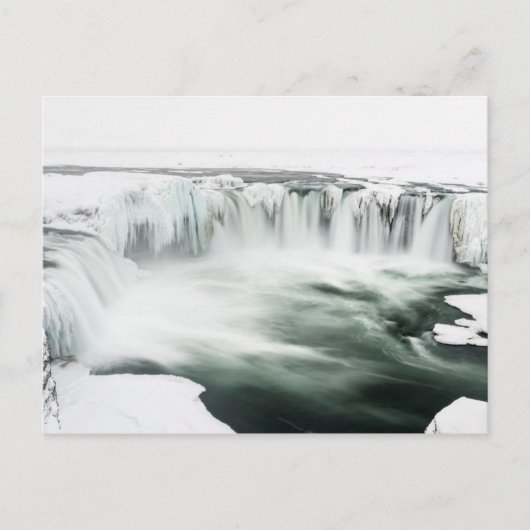 Godafoss waterval, winter, IJsland Briefkaart (Voorkant)