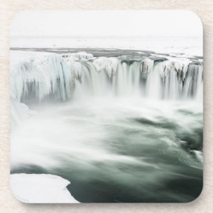 Godafoss-waterval, winter, IJsland Drankjes Onderzetter