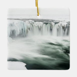 Godafoss-waterval, winter, IJsland Keramisch Ornament
