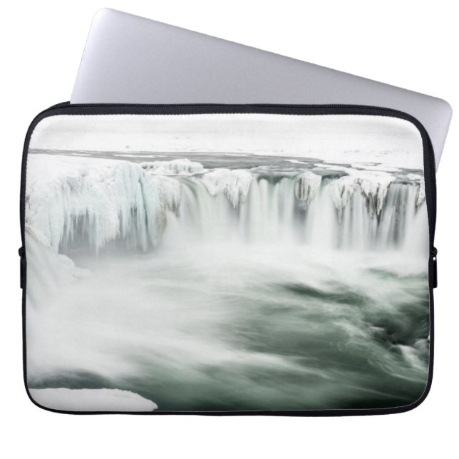 Godafoss waterval, winter, IJsland Laptop Sleeve (Voorkant)