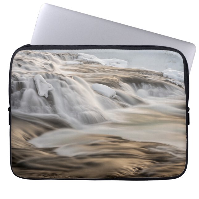 Godafoss waterval, winter, IJsland Laptop Sleeve (Voorkant)