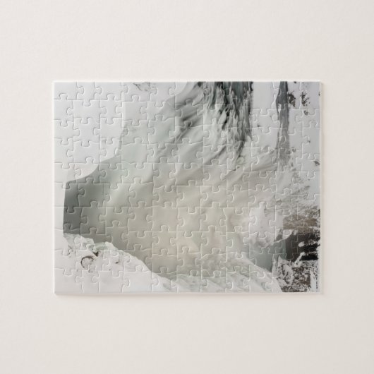 Godafoss waterval, winter, IJsland Legpuzzel (Horizontaal)