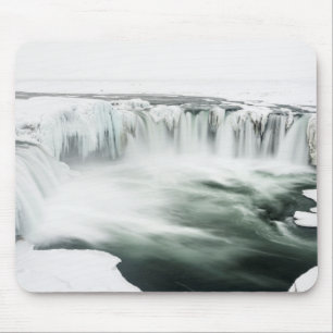 Godafoss waterval, winter, IJsland Muismat