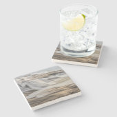 Godafoss waterval, winter, IJsland Stenen Onderzetter (Zijkant)