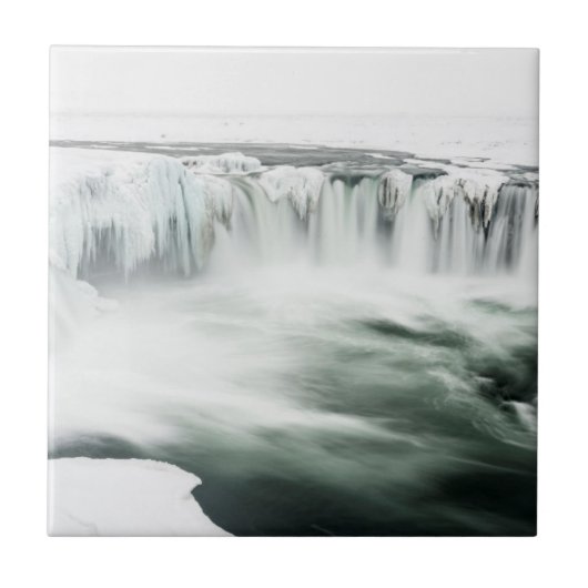 Godafoss waterval, winter, IJsland Tegeltje (Voorkant)