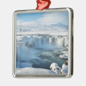 Godafoss Watervallandschap Metalen Ornament (Links)