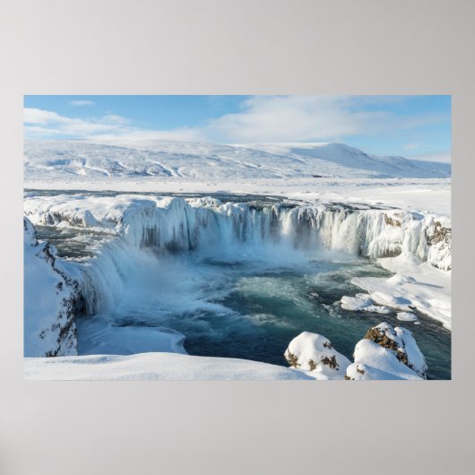 Godafoss Watervallandschap Poster (Voorkant)