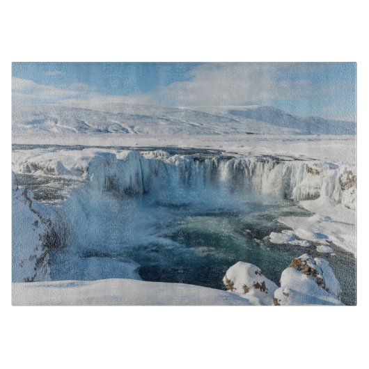 Godafoss Watervallandschap Snijplank (Voorkant)