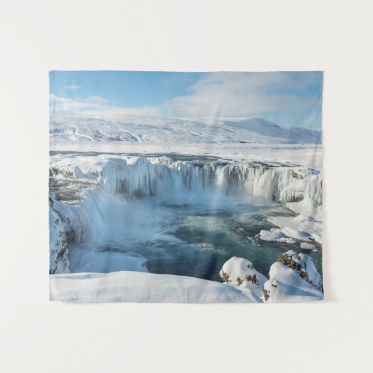 Godafoss Watervallandschap Wandkleed (Voorkant (horizontaal))