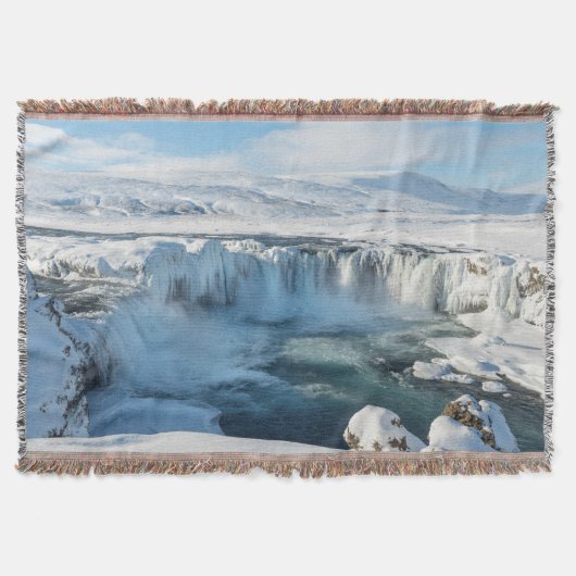 Godafoss Watervalled Landschap Deken (Voorkant)