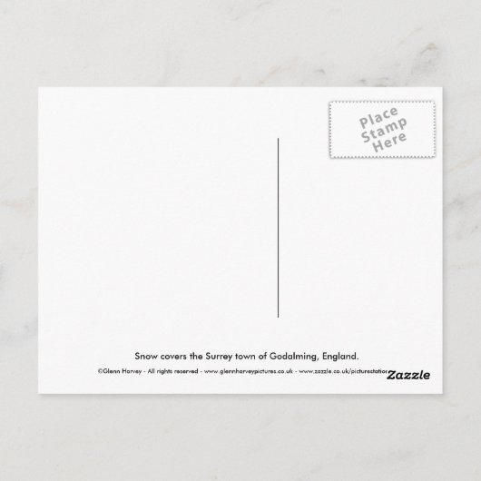 Godalming Snow Briefkaart (Achterkant)